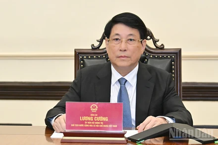 Chủ tịch nước Lương Cường điện đàm với Tổng thống Hàn Quốc Lee Jae Myung.