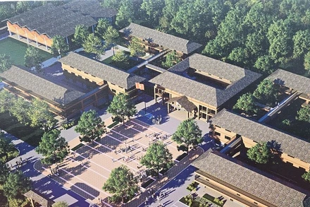 Phối cảnh một góc trong khuôn viên Trường liên cấp Si Pa Phìn. 