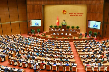 Quang cảnh phiên khai mạc Kỳ họp thứ 10, Quốc hội khóa XV. (Ảnh: THỦY NGUYÊN)