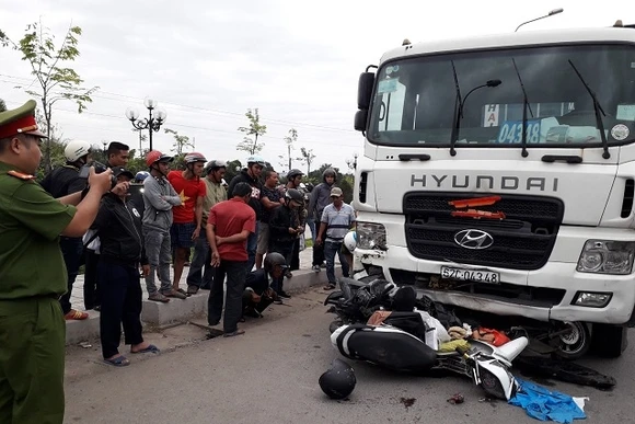 Hiện trường vụ tai nạn. 