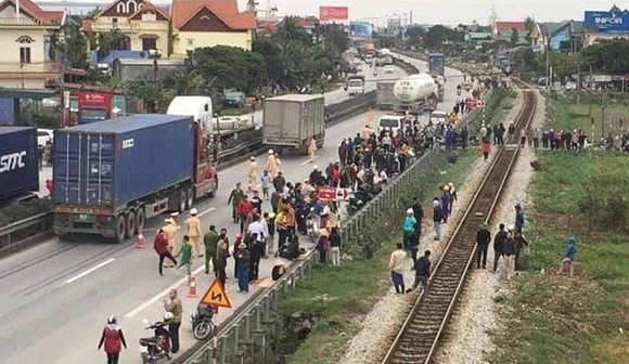 Hiện trường vụ tai nạn.