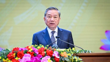 Tổng Bí thư Tô Lâm phát biểu tại hội nghị. (Ảnh: THÀNH ĐẠT-ĐĂNG KHOA)