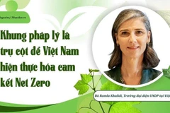 Bà Ramla Khalidi, Trưởng đại diện UNDP tại Việt Nam cho rằng, Việt Nam thể hiện quyết tâm trong việc thúc đẩy hành động ứng phó với biến đổi khí hậu cả trong nước và quốc tế.