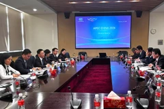 Quang cảnh buổi làm việc của Đoàn công tác Bộ Tài chính Việt Nam và Bộ Tài chính Trung Quốc trong khuôn khổ Hội nghị Thứ trưởng Tài chính và Phó Thống đốc Ngân hàng Trung ương APEC 2026.