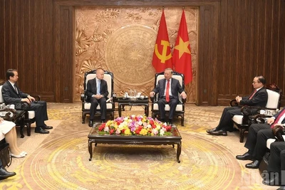 Quang cảnh cuộc tiếp tại Trụ sở Trung ương Đảng. (Ảnh: ĐĂNG KHOA)