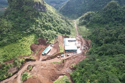 Khu vực xây dựng nhà xưởng đã san ủi trái phép trên diện tích hơn 33.215m2. (Ảnh: TUẤN SƠN)