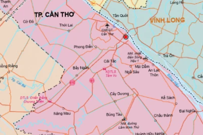 Một phần bản đồ thành phố Cần Thơ.