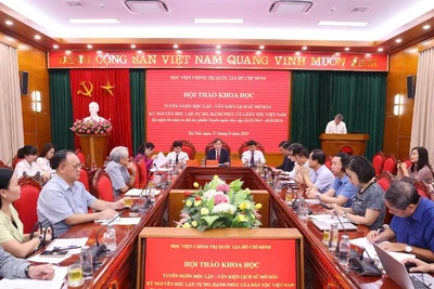 Quang cảnh hội thảo khoa học “Tuyên ngôn Độc lập - Văn kiện lịch sử mở đầu kỷ nguyên độc lập, tự do, hạnh phúc của dân tộc Việt Nam”.