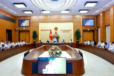 Quang cảnh Phiên họp thứ 46 của Ủy ban Thường vụ Quốc hội khóa XV. (Ảnh TTXVN)