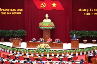 Hội nghị lần thứ hai Ban Chấp hành Trung ương Đảng khóa XIV. (Ảnh: ĐĂNG KHOA)