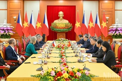 Quang cảnh buổi tiếp tại Trụ sở Trung ương Đảng. (Ảnh: THỦY NGUYÊN)