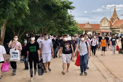 Bàn giao công dân Việt Nam bị lừa gạt, lôi kéo sang Campuchia làm việc dưới chiêu bài việc nhẹ, lương cao về nước. (Ảnh minh họa: TTXVN phát)