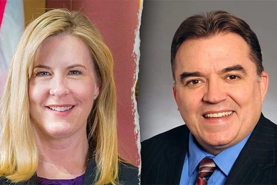 Bà Melissa Hortman và ông John Hoffman. (Ảnh: FOX 9) 