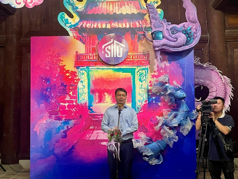 Ông Lê Xuân Kiêu, Giám đốc Trung tâm Hoạt động Văn hóa Khoa học Văn Miếu-Quốc Tử Giám chia sẻ tại sự kiện. z6718503388396-869c3b1a1456d98ce90d076755cbe846.jpg