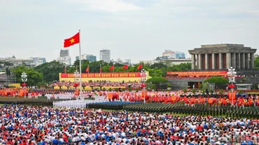 Toàn cảnh Quảng trường Ba Đình trong Lễ diễu binh, duyệt binh kỷ niệm 80 năm. ( Ảnh THẾ ĐẠI)