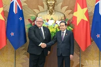 Chủ tịch Quốc hội Trần Thanh Mẫn và Chủ tịch Quốc hội New Zealand Gerry Brownlee tại hội đàm.
