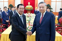 Tổng Bí thư Tô Lâm tiếp Chủ tịch Đảng Nhân dân Campuchia, Chủ tịch Thượng viện Campuchia Hun Sen. (Ảnh: ĐĂNG KHOA)