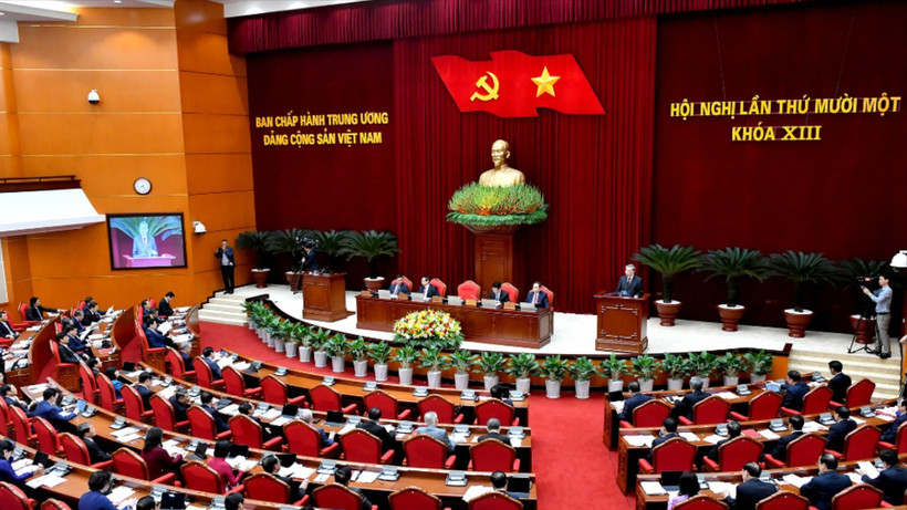 Hội nghị lần thứ 11 Ban Chấp hành Trung ương Đảng Cộng sản Việt Nam khóa XIII đã quyết nghị nhiều vấn đề hệ trọng đối với sự phát triển đất nước trong kỷ nguyên mới. (Ảnh: ĐĂNG KHOA)