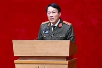 Bộ trưởng Công an Lương Tam Quang phát biểu tại hội nghị.