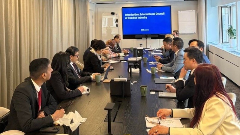 Quang cảnh cuộc họp giữa Nhóm các Đại sứ ASEAN tại Stockholm (ACS) và Hội đồng Công nghiệp Thụy Điển quốc tế. (Ảnh do Đại sứ quán Việt Nam tại Thụy Điển cung cấp)
