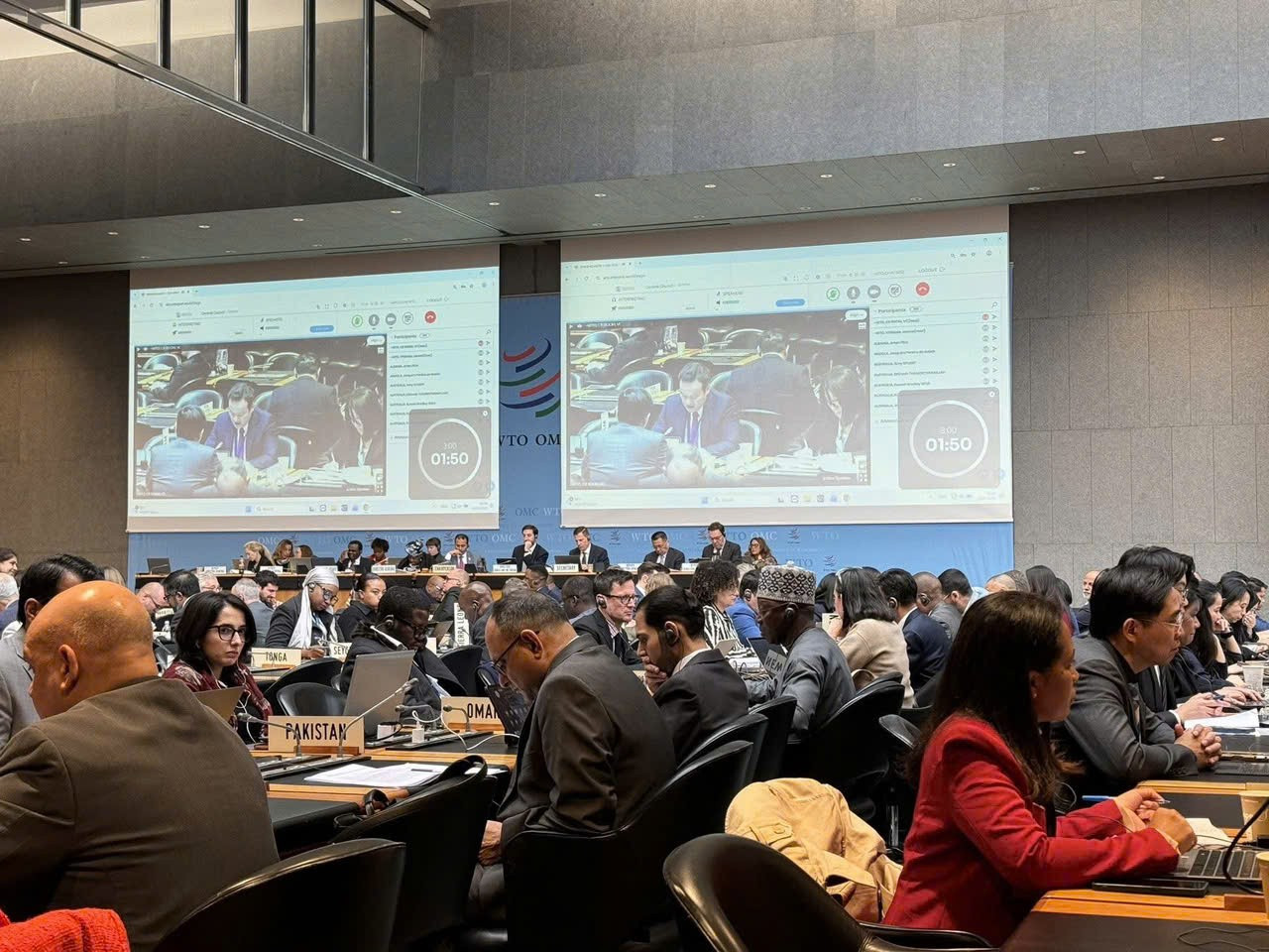 Đại sứ Mai Phan Dũng, Trưởng Phái đoàn Việt Nam tại Geneva phát biểu tại phiên họp. (Ảnh: Phái đoàn Việt Nam tại Geneva cung cấp)