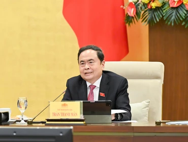Chủ tịch Quốc hội Trần Thanh Mẫn phát biểu tại phiên họp. (Ảnh: DUY LINH)