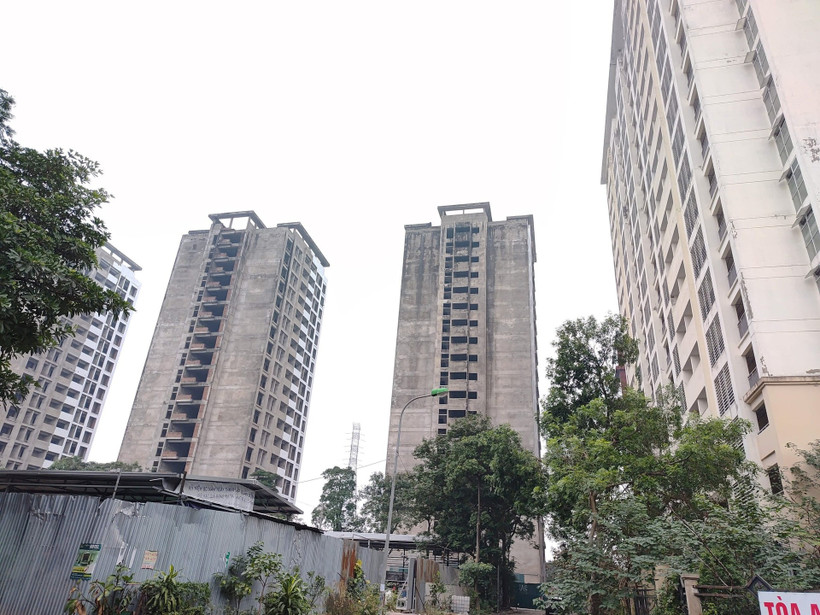 Một dự án nhà ở xã hội tại Khu đô thị Pháp Vân-Tứ Hiệp (Hà Nội) bị chậm tiến độ.