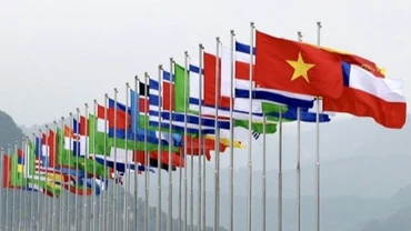 Ảnh minh họa: Cờ Việt Nam và các nước trên thế giới.