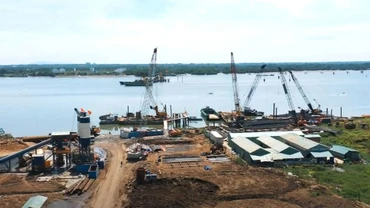 Khu vực cầu Nhơn Trạch thuộc dự án thành phần 1A, Dự án Vành đai 3 được Ban Quản lý dự án Mỹ Thuận (chủ đầu tư) triển khai thi công trước.