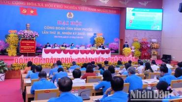Các đại biểu dự Đại hội Công đoàn tỉnh Bình Phước lần thứ 11, nhiệm kỳ 2023-2028.