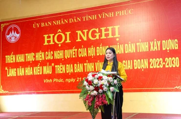 Bí thư Tỉnh ủy Hoàng Thị Thúy Lan phát biểu ý kiến chỉ đạo.