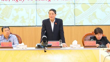 Đồng chí Nguyễn Đức Hải phát biểu tại buổi làm việc.