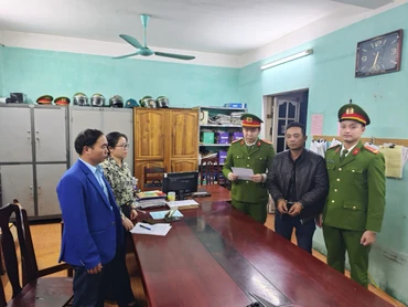 Lái xe container Lê Văn Tân tại Cơ quan Cảnh sát điều tra Công an tỉnh Tuyên Quang.