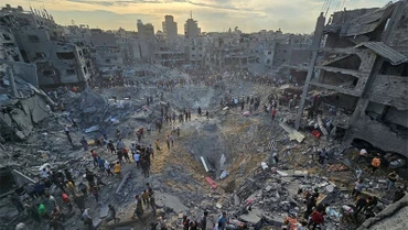 Trại tị nạn Jabalia ở Dải Gaza sau khi bị quân đội Israel oanh tạc, ngày 31/10/2023. (Ảnh: Reuters)