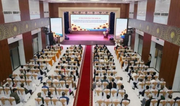 Toàn cảnh hội nghị tôn vinh, biểu dương người có uy tín tỉnh Nghệ An 2023.