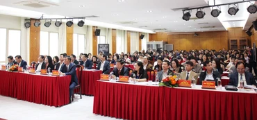 Quang cảnh hội nghị tổng kết công tác năm 2023 của Nhà xuất bản Chính trị quốc gia Sự thật.