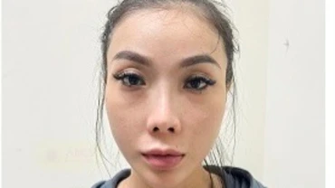 Đối tượng Yến tại thời điểm bị bắt giữ.