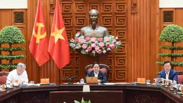 Thủ tướng Phạm Minh Chính chủ trì cuộc họp của Thường trực Chính phủ. (Ảnh: TRẦN HẢI)