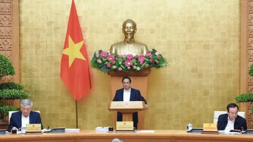 Thủ tướng Phạm Minh Chính chủ trì phiên họp Chính phủ thường kỳ tháng 3 và quý I/2025 trực tuyến với các địa phương. (Ảnh: TRẦN HẢI)