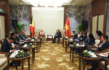 Quang cảnh cuộc hội kiến. (Ảnh: TRẦN HẢI)