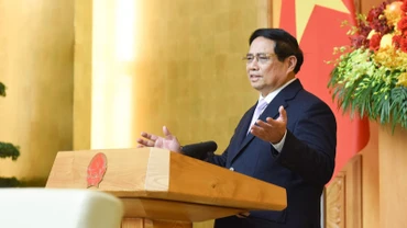 Thủ tướng Phạm Minh Chính phát biểu ý kiến tại Tọa đàm với các doanh nghiệp ASEAN. (Ảnh: TRẦN HẢI)