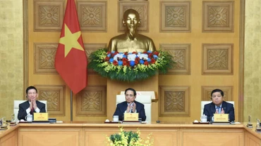 Thủ tướng Phạm Minh Chính chủ trì Tọa đàm với các tập đoàn, doanh nghiệp hàng đầu của Hoa Kỳ. (Ảnh: TRẦN HẢI)