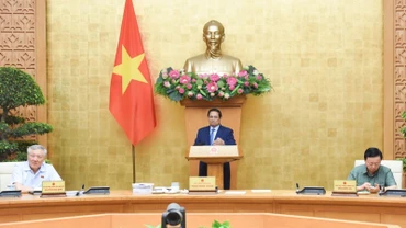 Thủ tướng Phạm Minh Chính chủ trì phiên họp Chính phủ về phân cấp, phân quyền, phân định thẩm quyền. (Ảnh: Trần Hải)