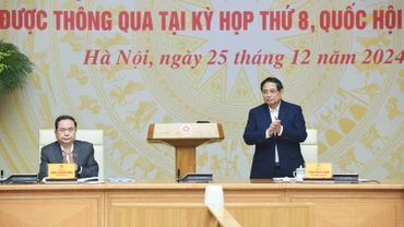 Thủ tướng Phạm Minh Chính và Chủ tịch Quốc hội Trần Thanh Mẫn đồng chủ trì Hội nghị. (Ảnh: TRẦN HẢI)
