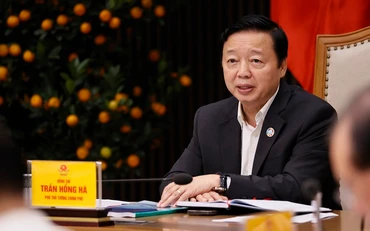 Phó Thủ tướng Trần Hồng Hà phát biểu ý kiến chỉ đạo cuộc họp. 