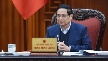 Thủ tướng Phạm Minh Chính phát biểu ý kiến chỉ đạo phiên họp. (Ảnh: TRẦN HẢI)