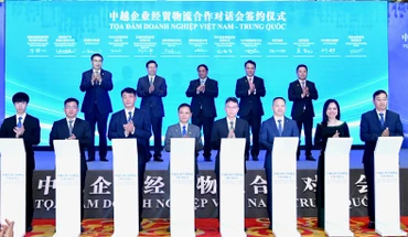 Thủ tướng Phạm Minh Chính chứng kiến nghi thức ký điện tử thỏa thuận hợp tác giữa các doanh nghiệp hai nước (Ảnh: Thanh Giang). 