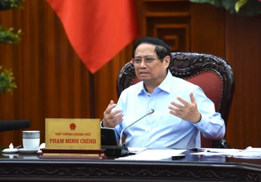 Thủ tướng Phạm Minh Chính phát biểu ý kiến tại cuộc họp. (Ảnh: Trần Hải)