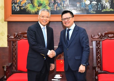 Đoàn đại biểu Ban Liên lạc Đối ngoại Trung ương Đảng Cộng sản Trung Quốc thăm và làm việc tại Báo Nhân Dân