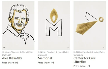 Ảnh minh họa các chủ nhân của Giải Nobel Hòa bình năm 2022. (Nguồn: www.nobelprize.org)